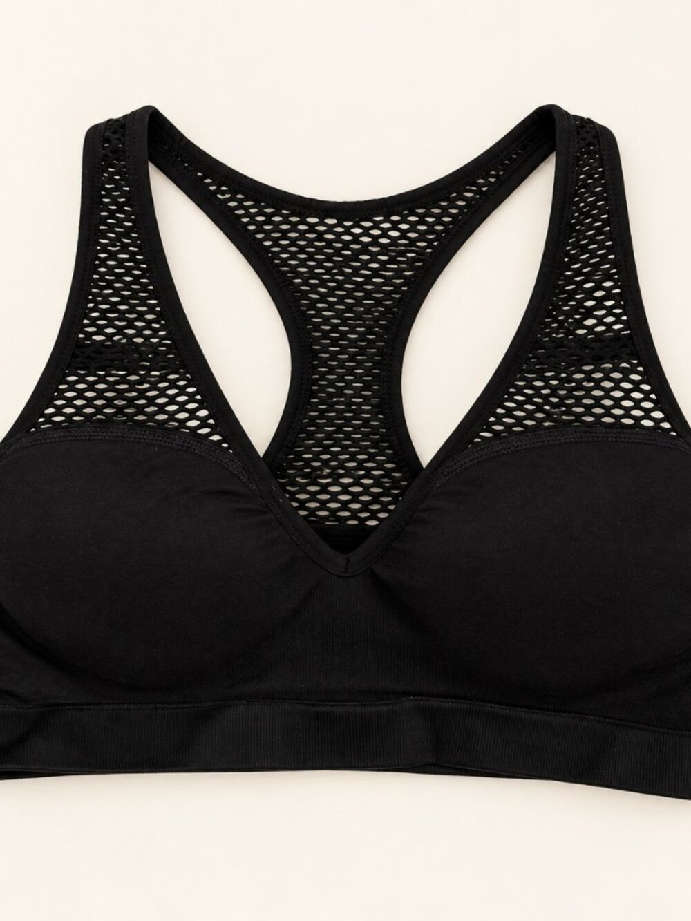 PINK Victoria's Secret Black Mesh Push Up Sports Bra